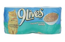 9 Lives Cat Food Chicken and Tuna Dinner, 4 ct, 5.5 oz