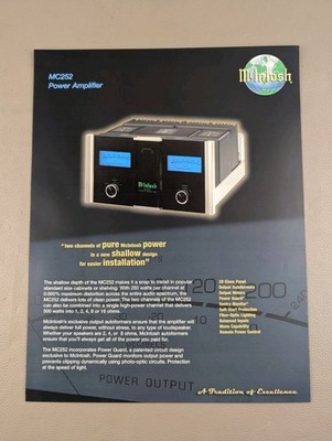 McIntosh MC252 Power Amplifier Brochure D-3452