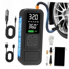 Y34 Tire Inflator Portable Air Compressor,4X Faster 6000mAh Black