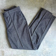 Lee 90s/2000s Women's Dark Gray Tweed Straight-Leg Dress Pants Vintage