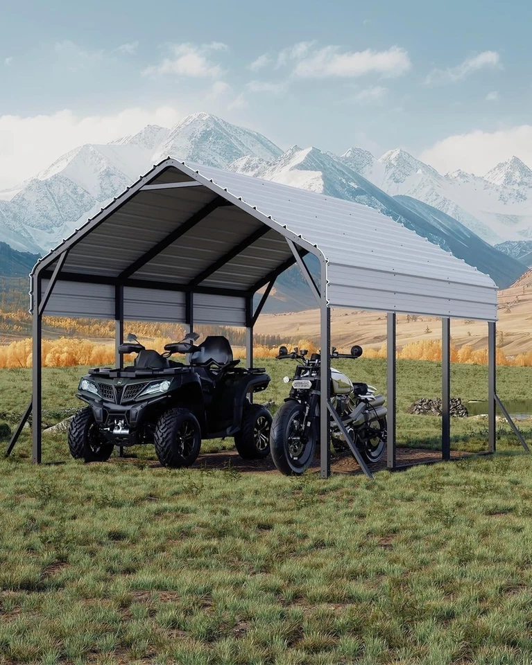 Cochera de acero de alta resistencia 13'x16'x11' - Protección para todo tipo de clima para vehículos Foto 3 de 4