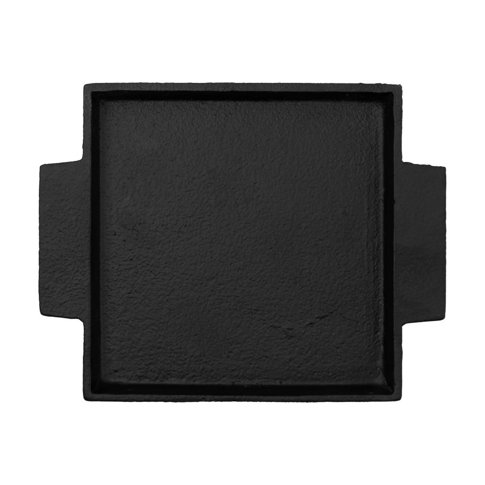 Black Cast Iron Tray Candle Holder Plate for Home Decor 5 Inch