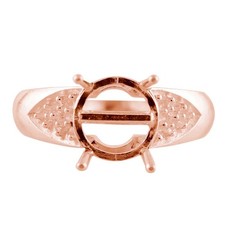 Semi Mount Causal Ring 9MM Round Shape Faceted Cut 925 Sterling Silver Ring