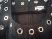 Calvin Klein Black Cotton Spandex Dress Size 8 With Silver Studs