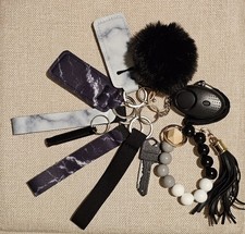 10 piece safety keychain set. Perfect for Day Or Night Black