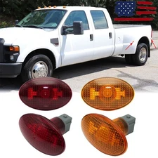 FOR 1999-2010 FORD F350 F450 SIDE FENDER DUALLY OEM MARKER LIGHTS CLEAR 4PCS