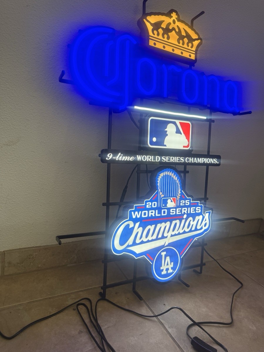 Corona Los Ángeles Dodgers Beer Led Bar Sign Neon World Champs Bar