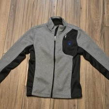 Kids SPYDER Jacket Gray/Black Blue Logo Size S 7/8 EUC