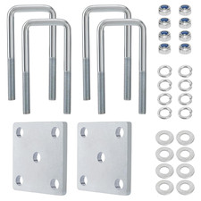 Square U Bolt Kit for Boat Trailer Axle Leaf Springs, Trailer Leaf Spring U Bolt