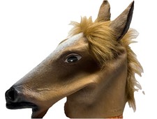 Halloween Mask Horse Head Mask Costume Party Latex Animal Head Mask for Men