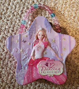 Barbie in the 12 Dancing Princesses Embossed Tin Purse Star Shaped Beaded Handle