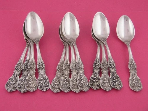 12 Old Reed & Barton Francis I 1907 Sterling Silver Demitasse Spoons ~no mono