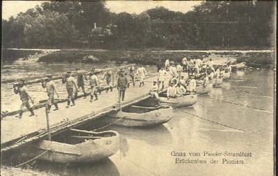 Worms gestempelt Brueckenbau Pioniere x 1913