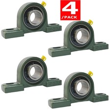 4pcs UCP205-16 Pillow Block Bearing 1" Bore Solid Base 2-Bolt Self-Aligning