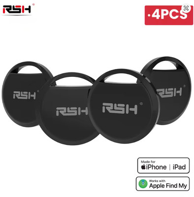 RSH GPS Tracker 4er Set kompatibel mit Apple Wo ist? | Bluetooth Finder