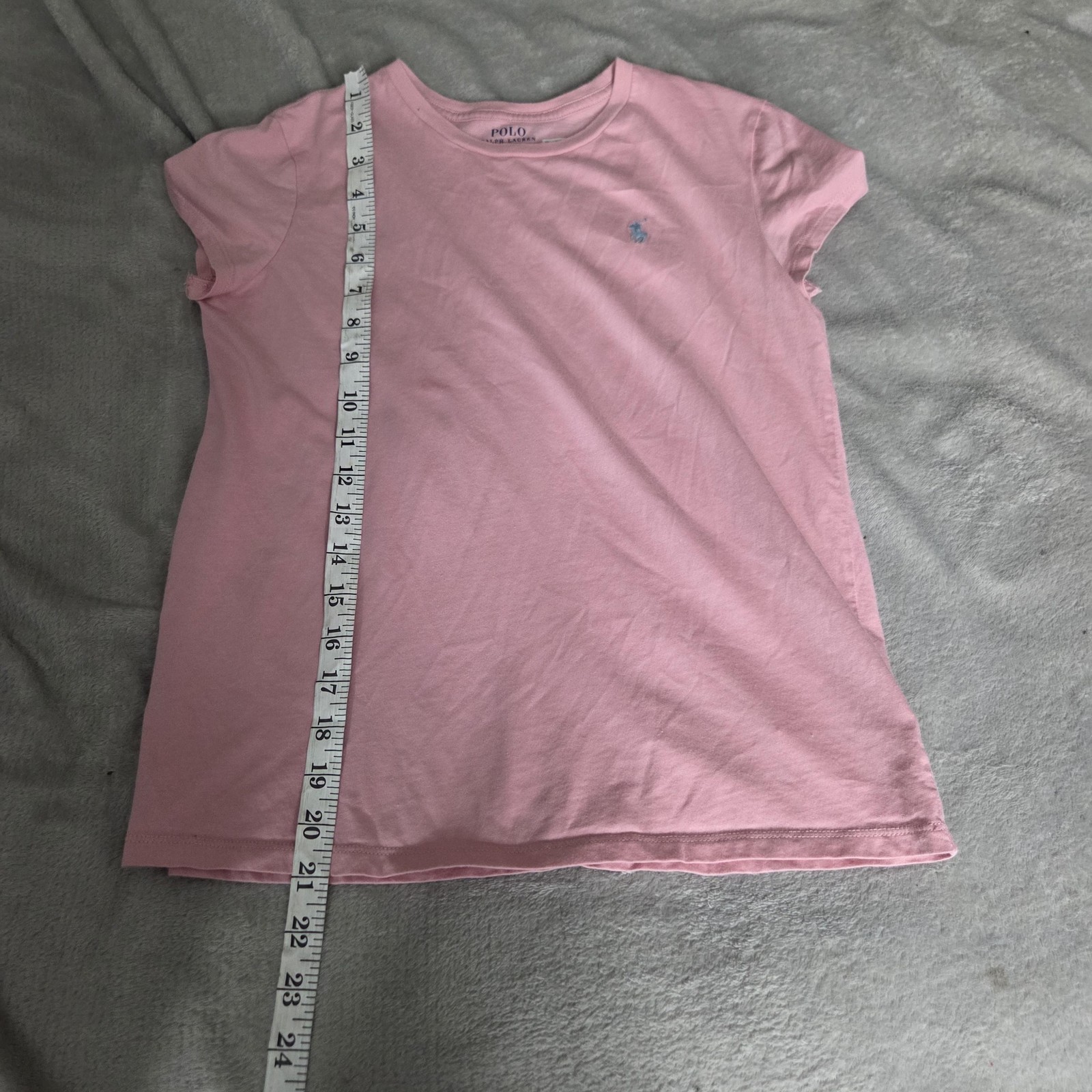 Polo Ralph Lauren Shirt Girls 16 Pink Logo Pony Graphic Tee T-Shirt Top image 8