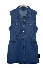 Lulus Ready to Charm Medium Wash Denim Mini Dress Sleeveless Blue Sz XL NWT