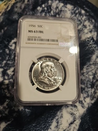 1956 Franklin 50c Half Dollar NGC Slabbed MS63 FBL