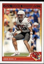 Jaden Hicks 2024 Score Kansas City Chiefs Rookie #362