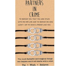 Partners in Crime Bracelets Best Friend BFF Bracelets for 4 Women Friendship Mat