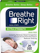 Breathe Right Extra Strength Clear Drug-Free Nasal Strips for Congestion Relief,