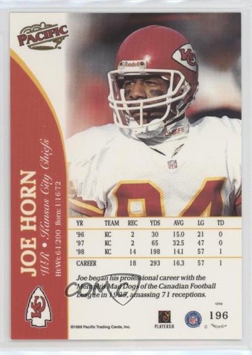 1999 Pacific Joe Horn #196 - Zdjęcie 2 z 4