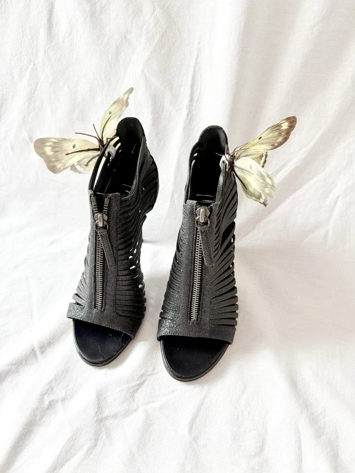 Giuseppe ZANOTTI Tacones Sandalias Zapatos Mariposa Orquídea Talla 36 6 Y2K Eslinga Foto 2 de 4