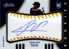 2021 Absolute Rookie Baseball Material Signature Gold Cristian Pache Auto /10 BB