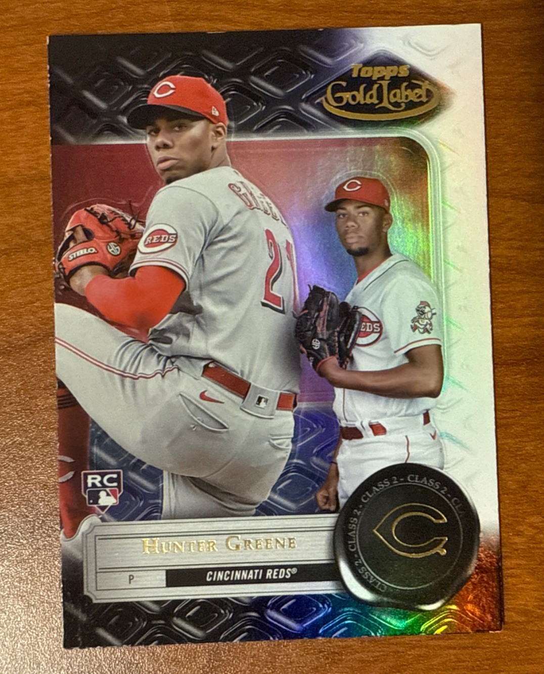 2022 Topps Gold Label - Hunter Greene #34 Class 2 Black (RC)
