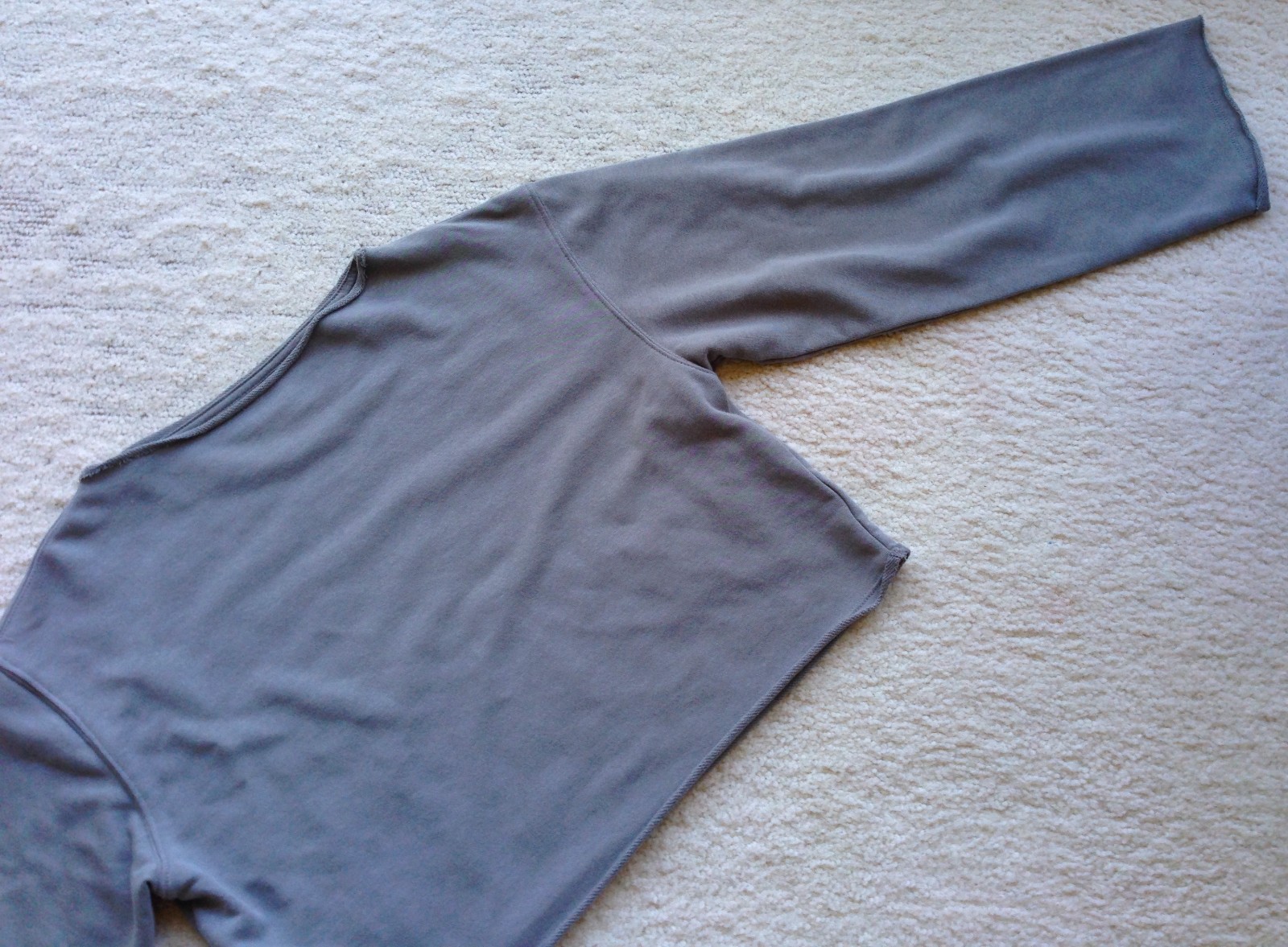 H&M youth XXL adults S grey green sage rolled hem cotton blend sweatshirt top thumbnail 6