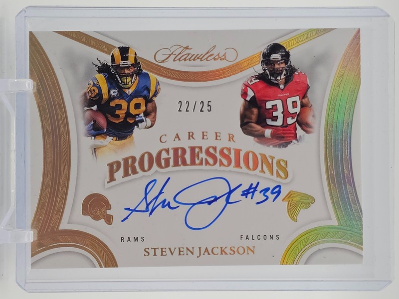 STEVEN JACKSON 2025 FLAWLESS CAREER PROGRESSIONS AUTO /25 #CP-SJN FOOTBALL Q6608