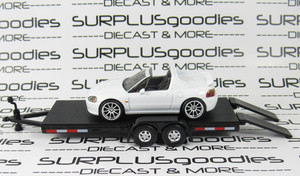 Hot Wheels 1:64 LOOSE Trailer Queen: White 1994 HONDA DEL SOL w/Car Trailer