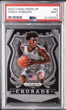 2020 PANINI PRIZM DRAFT PICKS #82 JAMES WISEMAN PSA 9