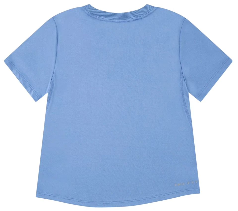 Nike Dri-FIT All Day T-Shirt Blue White 36M389-UAV Little Girls' Size 5 NEW - Image 2 of 4