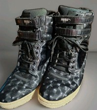 Zapatilla deportiva PUMA Sky Contact dorada negra verde brillante cuña oculta talla 9,5