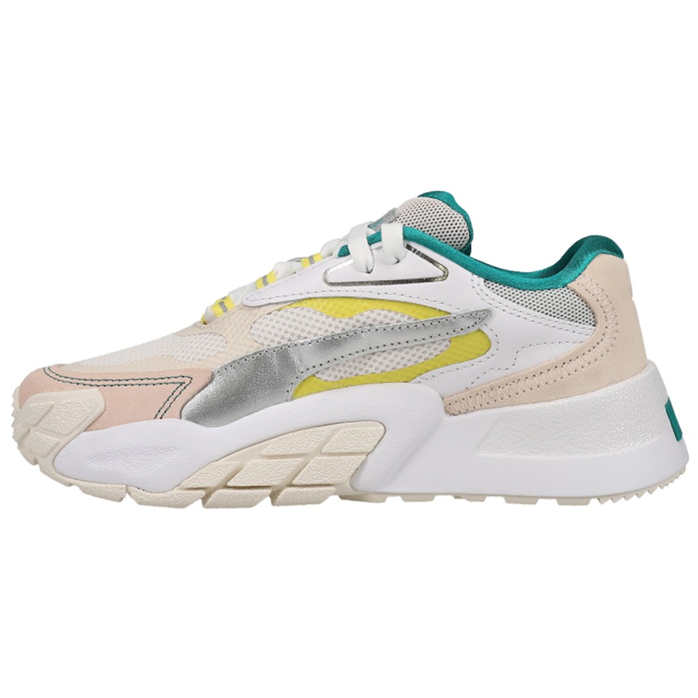 PUMA Hedra Oq Lace Up  Womens Blue, Off White, Pink, White, Yellow Sneakers Casu thumbnail 3