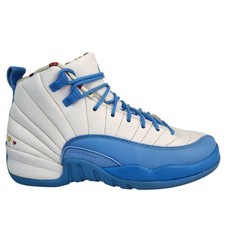Jordan 12 Retro Emoji Shoes Youth Size 5.5Y White Blue Sneakers DQ4365-114