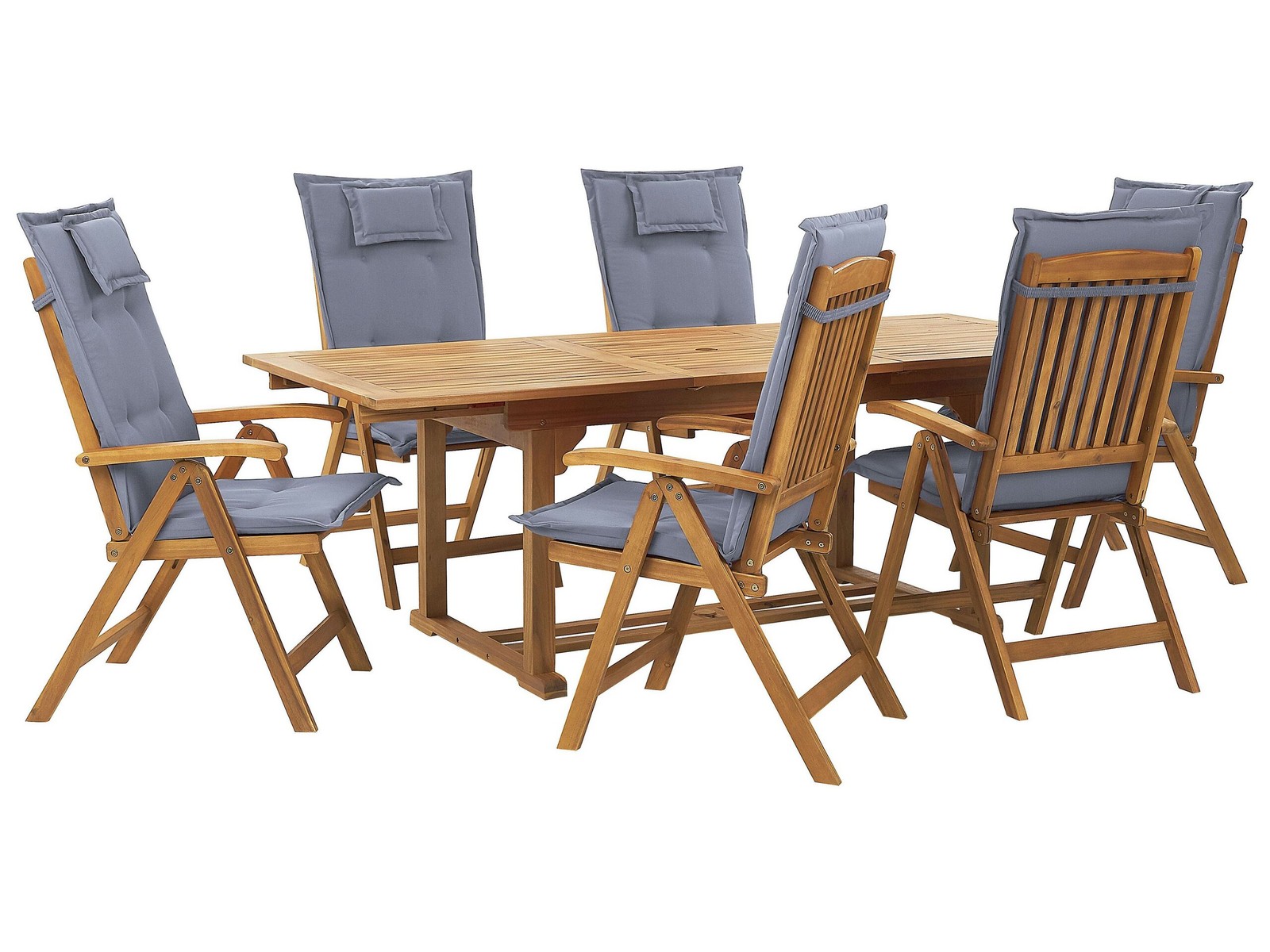 Set di Tavolo e 6 Sedie da Giardino in Legno di Acacia Marrone Scuro Java