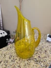 Vintage Blenko Art Glass Yellow  Pitcher