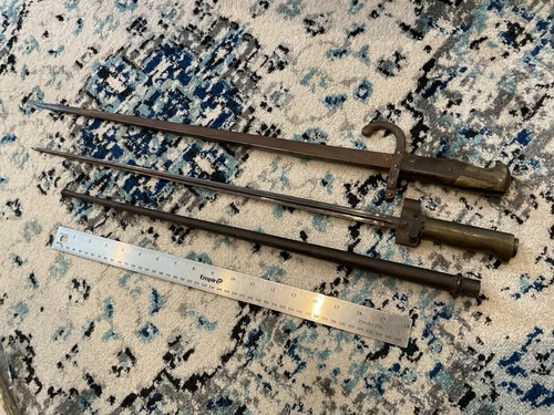 ORIGINAL PAIR WWI ERA FRENCH LONG BAYONETS
