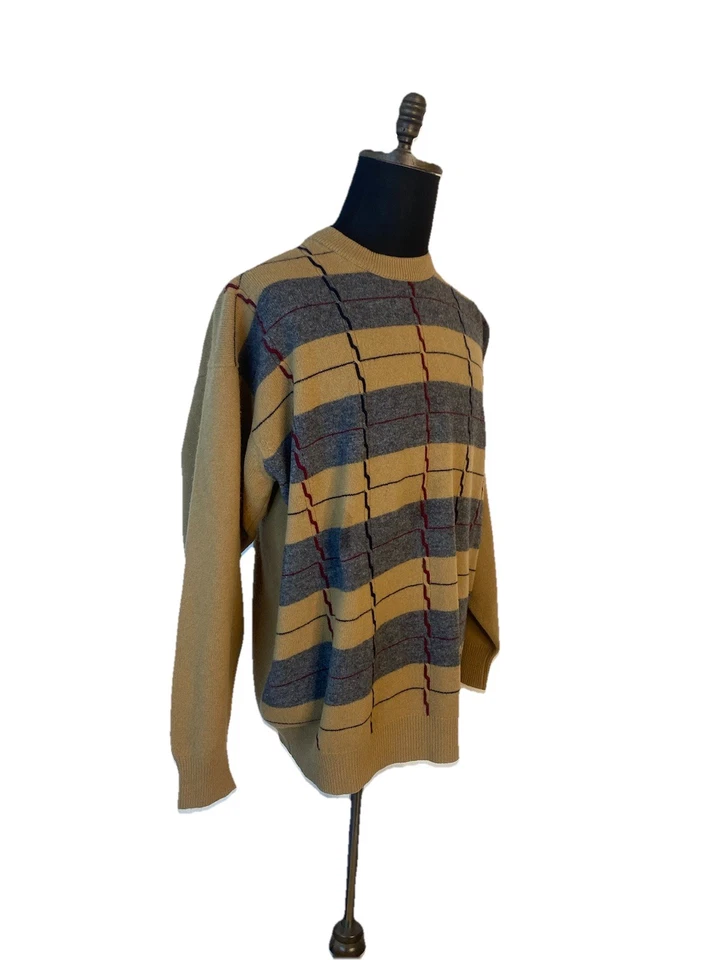 Suéter de Lana de Cordero Lyle & Scott De Colección Para Hombres 2XL Tostado Tejido con Cable Nueva Zelanda Foto 4 de 4