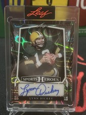 LYNN DICKEY 2025 Leaf Sports Heroes AUTO Clear Black Wave #1/1 Packers Oilers A1