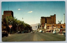 Vintage Main Street Ogden Utah Postcard Ben Lomond Hotel 1950s