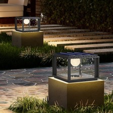 Solar LED Yard Pillar Light Outdoor Post Light Garden Gate Waterproof Post Lamp