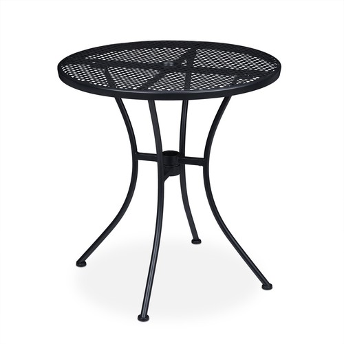 Tavolino nero con buco per l'ombrello Tavolo rotondo da giardino 130 kg 6,2 kg - Foto 9 di 9