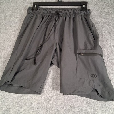 LEG3ND Athletic Shorts Mens Size Small Gray Zipper Pocket Drawstring Gym Workout