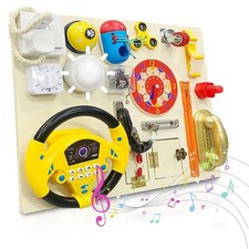 Toddler Sensory Activity Board Wooden Learning Toy 50x39cm US