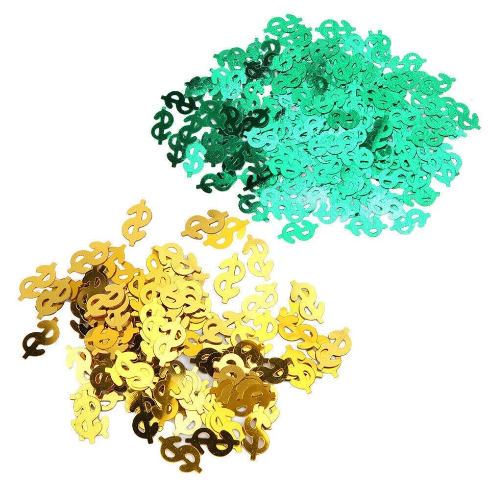 Mesa de confeti en forma de letrero de dólar 60 g dispersos decoración de bodas fiestas Foto 3 de 4