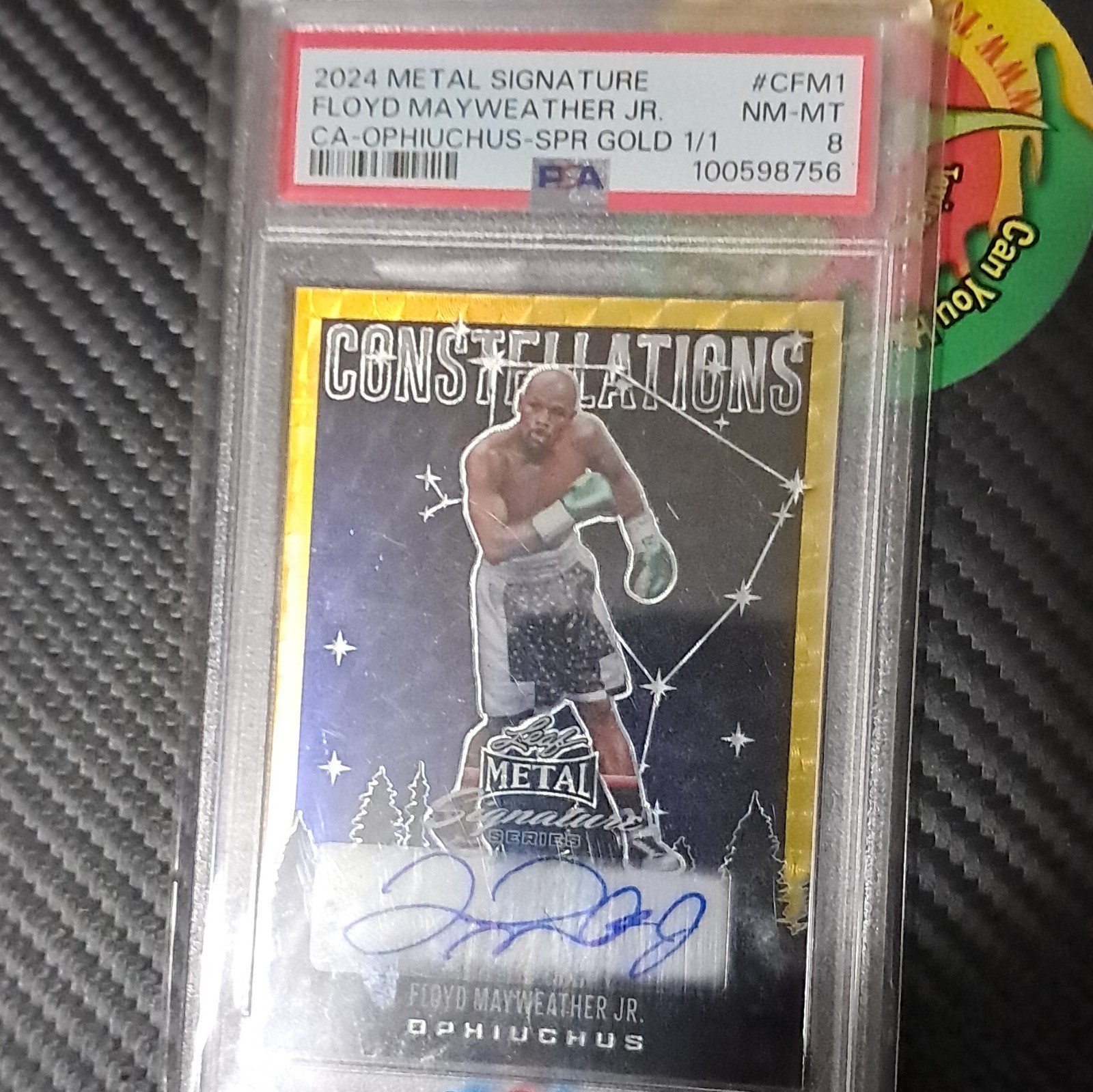 Leaf 2024 Metal Signature Constellations Mayweather Jr Auto Ophiuchus 1/1 PSA 8 view 1