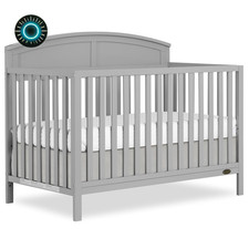 5-In-1 Convertible Crib Black   GREENGUARD Gold Certified Converts to Toddler